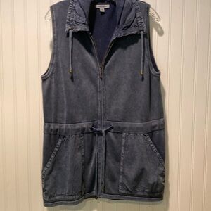 PBJ Blues Draw String Knit/Denim Vest Size Medium